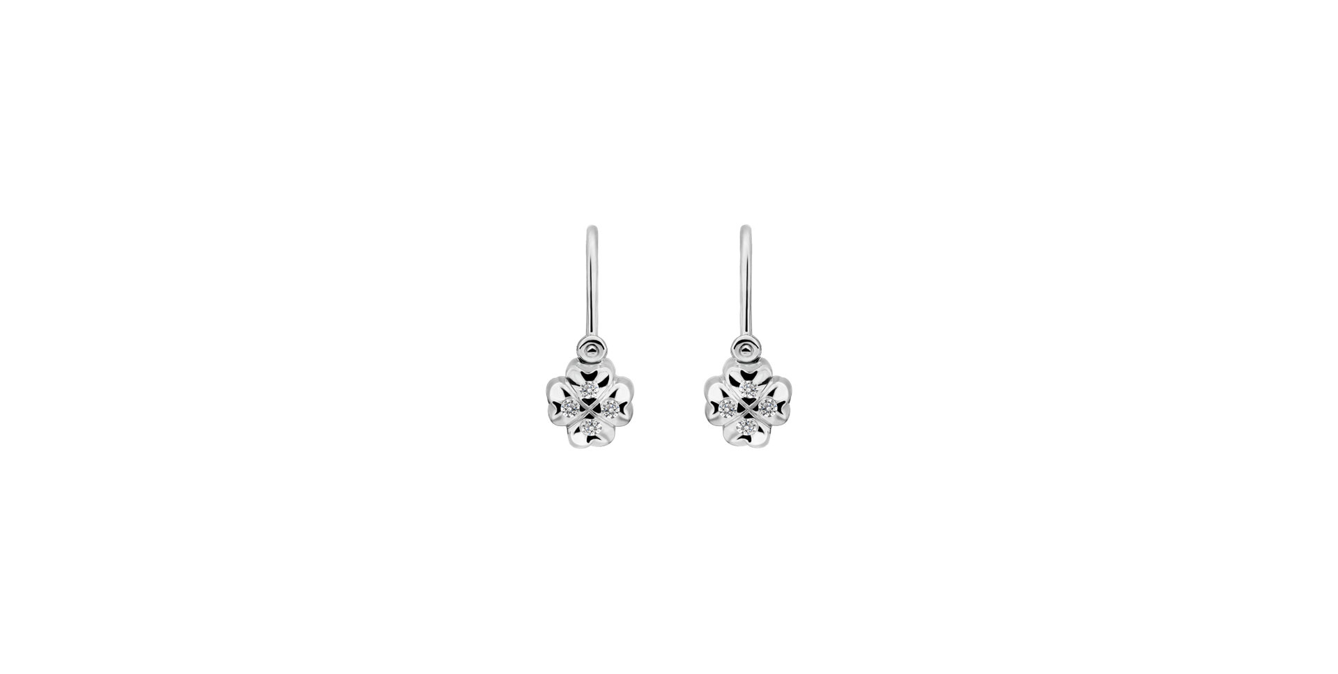 Children's diamond earrings Tiny Cloverleaf