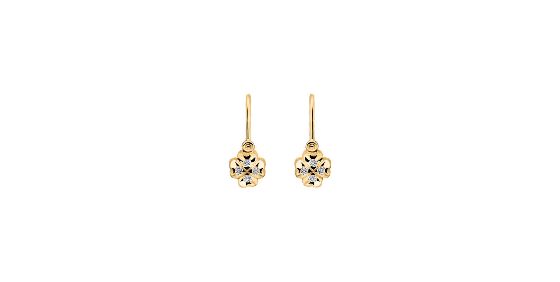 Children's diamond earrings Tiny Cloverleaf
