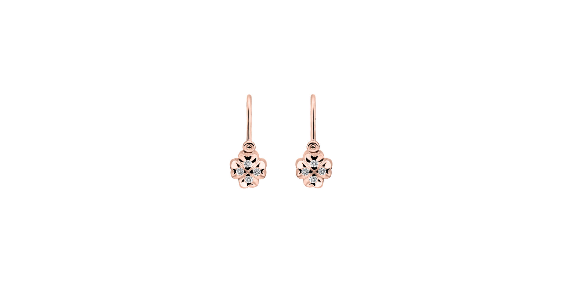 Children's diamond earrings Tiny Cloverleaf