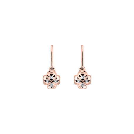 Children's diamond earrings Tiny Cloverleaf