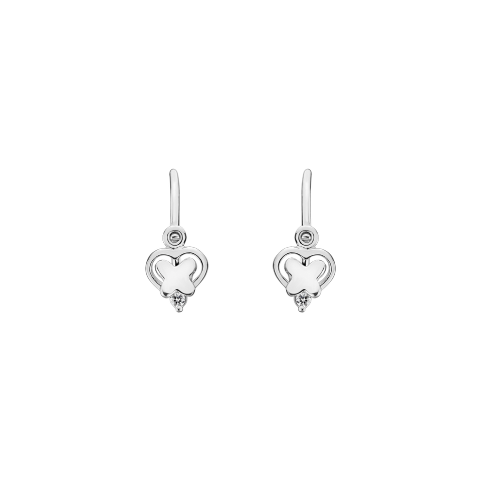 Children's diamond earrings Butterfly Harmony