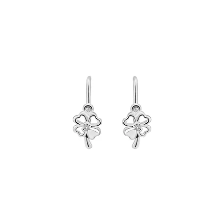Children's diamond earrings Cloverleaf