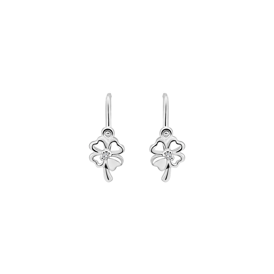 Children's diamond earrings Cloverleaf