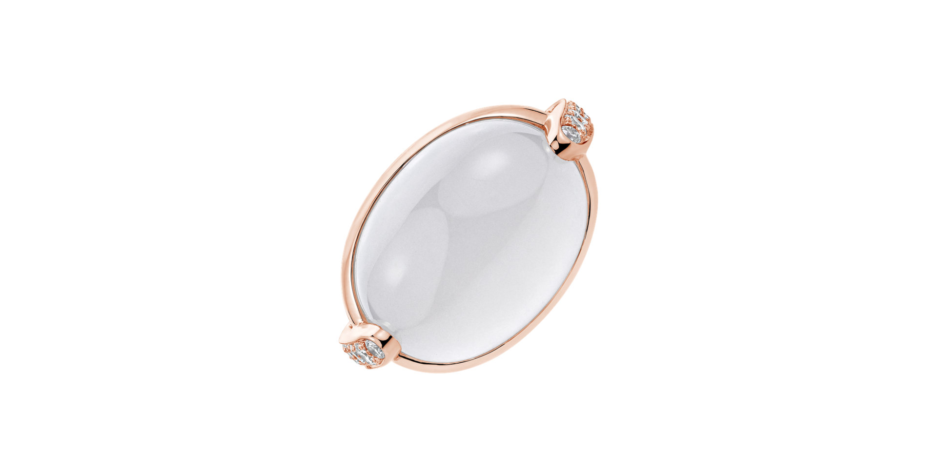 Diamond ring with Moonstone Lunar Embrace