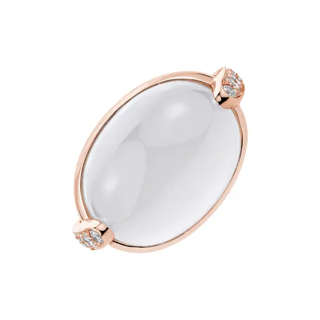 Diamond ring with Moonstone Lunar Embrace