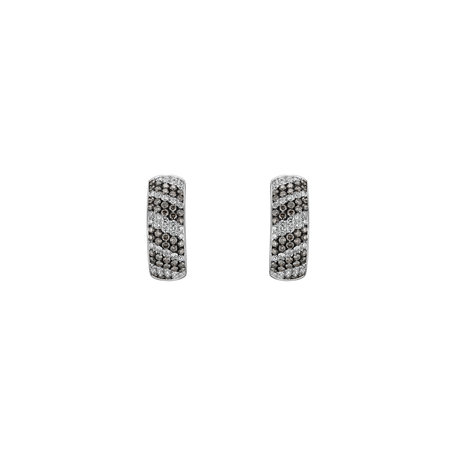 Earrings with brown and white diamonds Symphony of Harmony