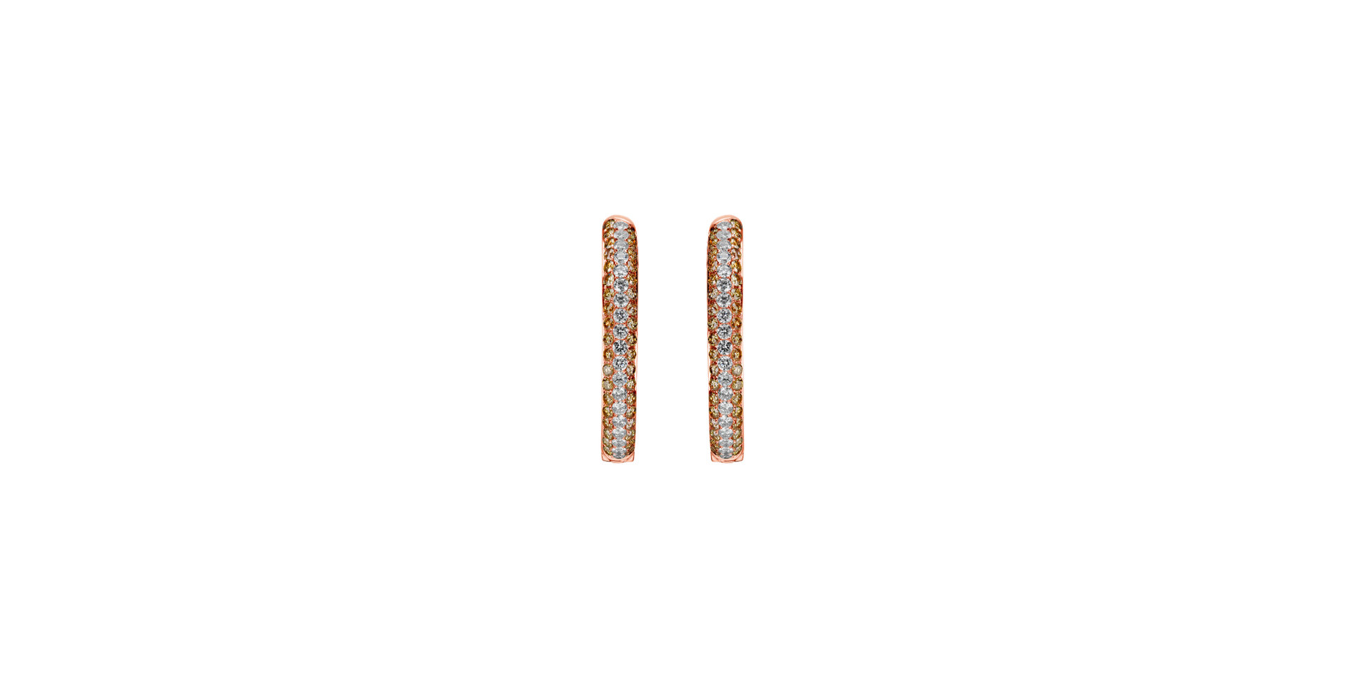 Earrings with brown and white diamonds Passion Symphony