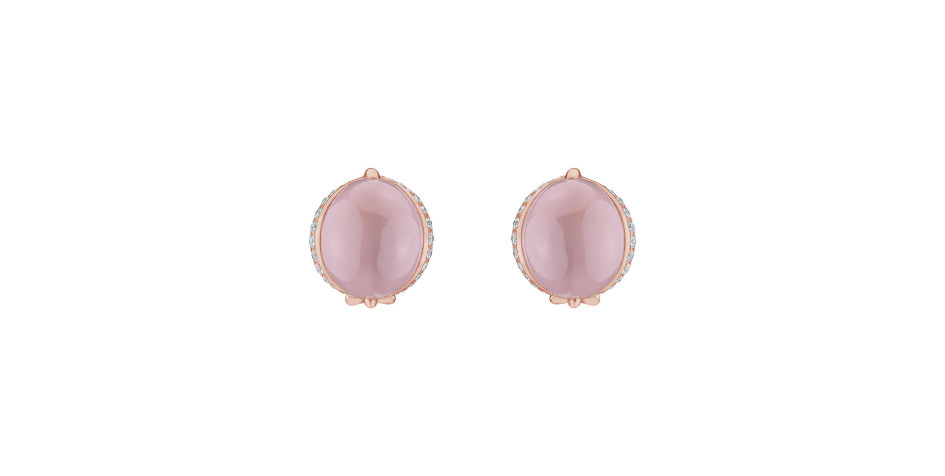 Diamond earrings with Rose Quartz Pink Passion