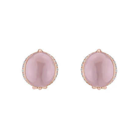 Diamond earrings with Rose Quartz Pink Passion