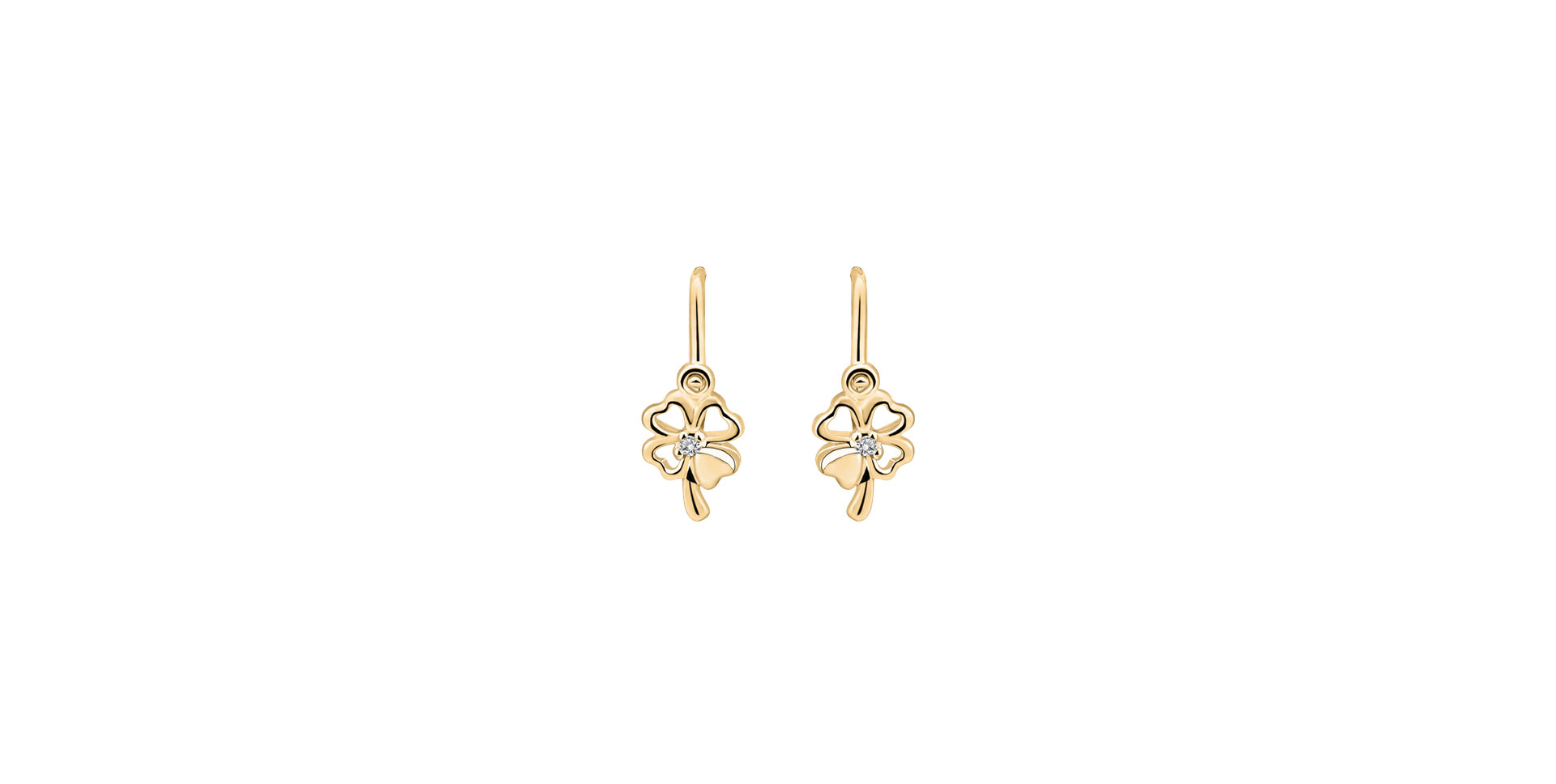 Children's diamond earrings Cloverleaf