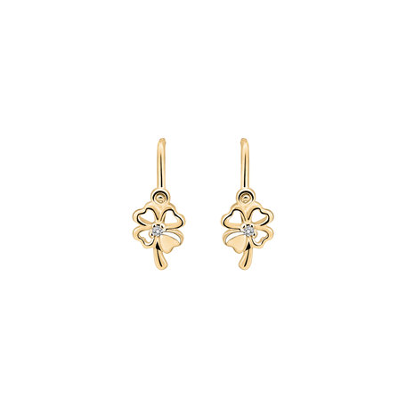 Children's diamond earrings Cloverleaf