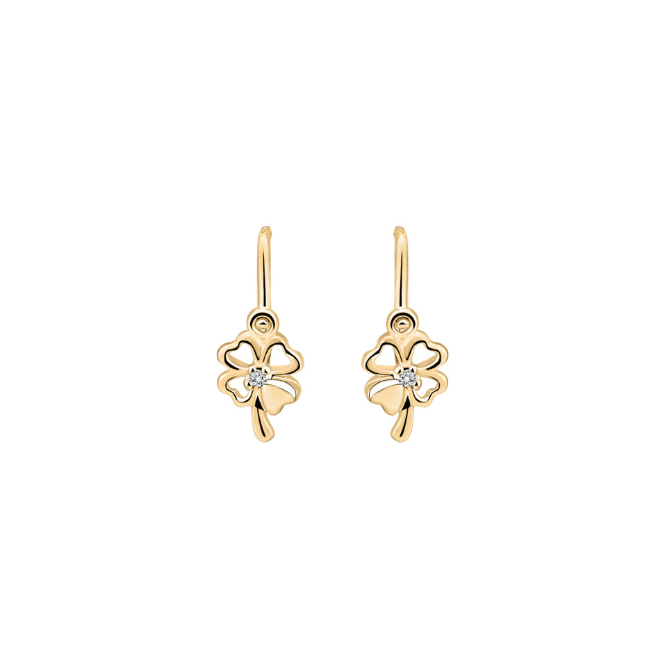 Children's diamond earrings Cloverleaf