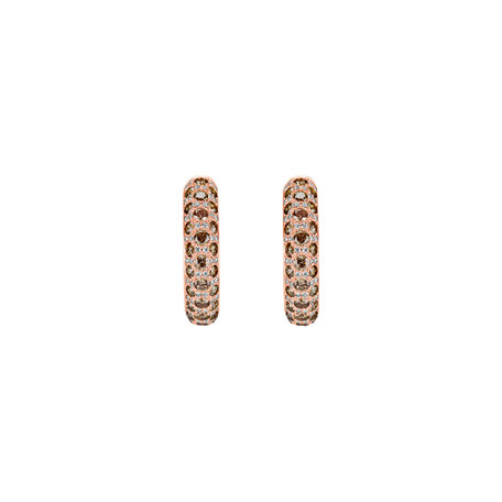 Earrings with brown and white diamonds Sin Miracle