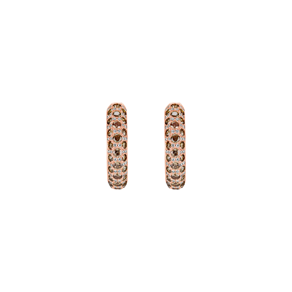 Earrings with brown and white diamonds Sin Miracle