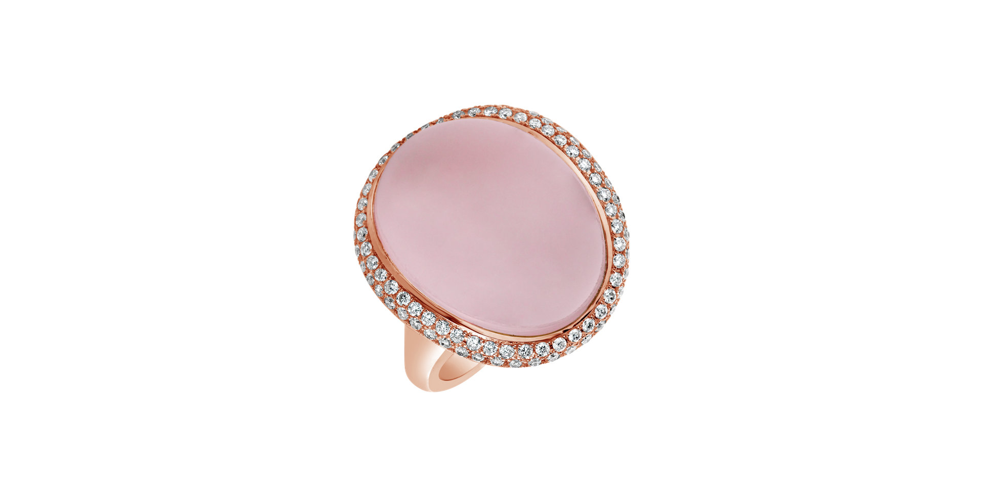 Diamond ring with Rose Quartz Moonlight Romance