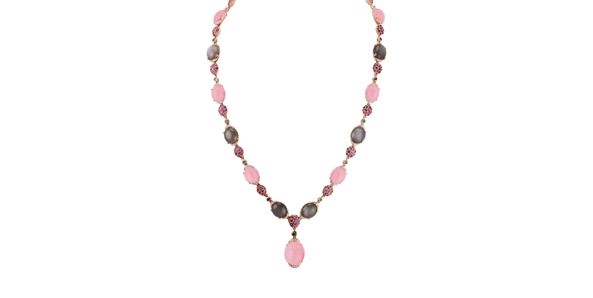 Diamond necklace with gemstones Rainbow Sin