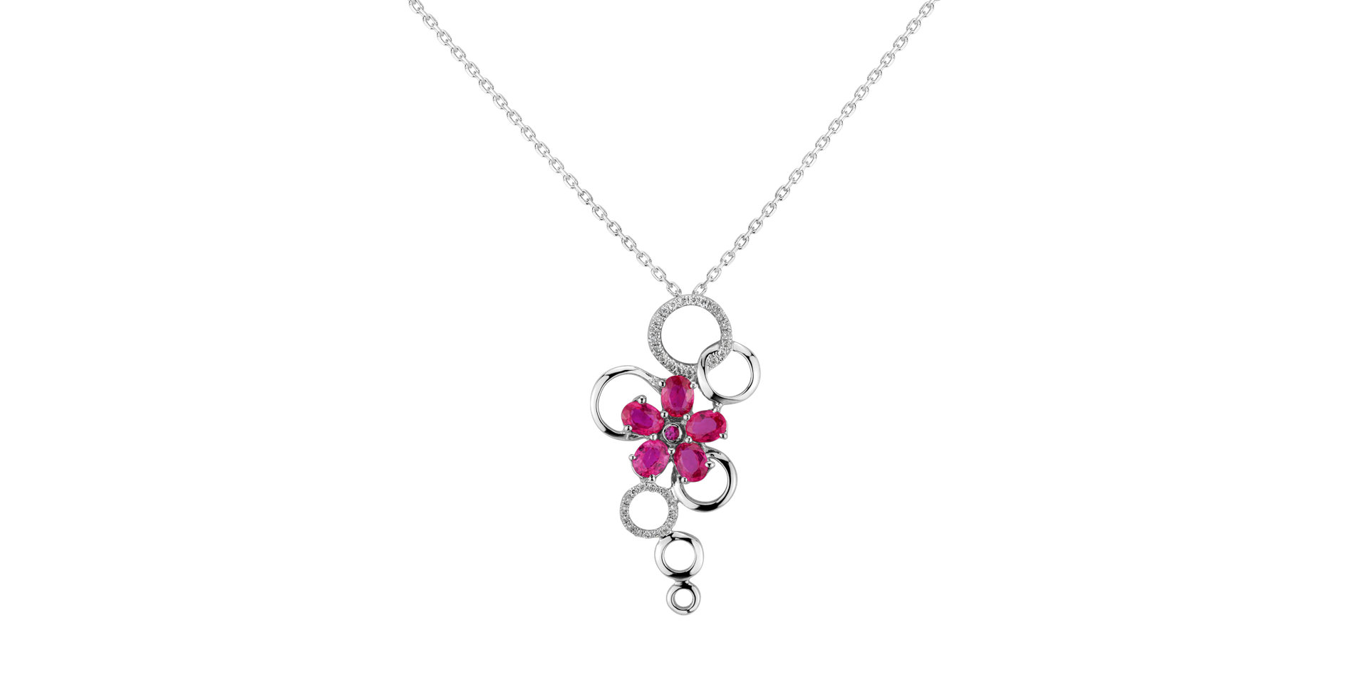 Diamond pendant with Ruby Touch of Spring