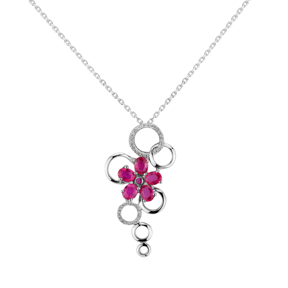 Diamond pendant with Ruby Touch of Spring