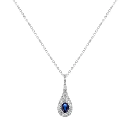 Diamond pendant with Sapphire Tear Core