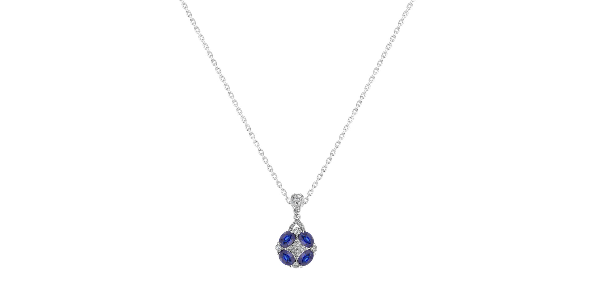 Diamond pendant with Sapphire Bound by Wealth