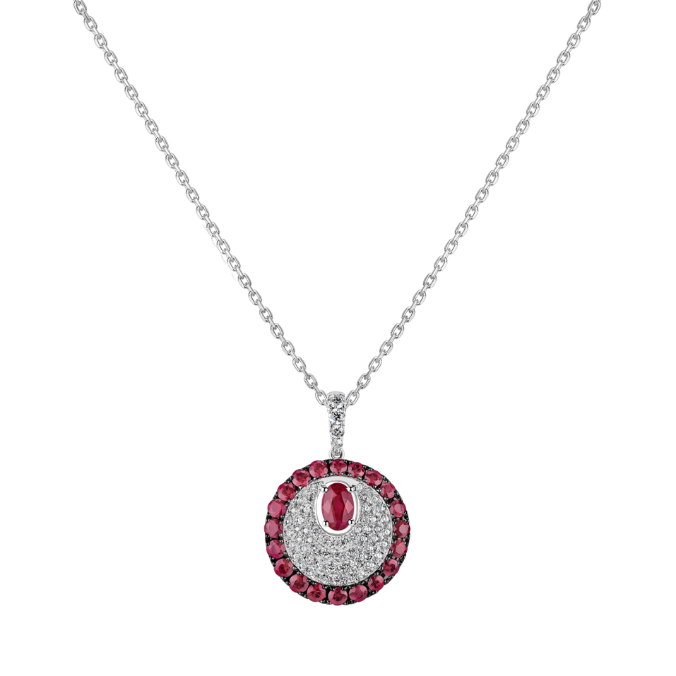 Diamond pendant with Ruby Eclipse of Devotion