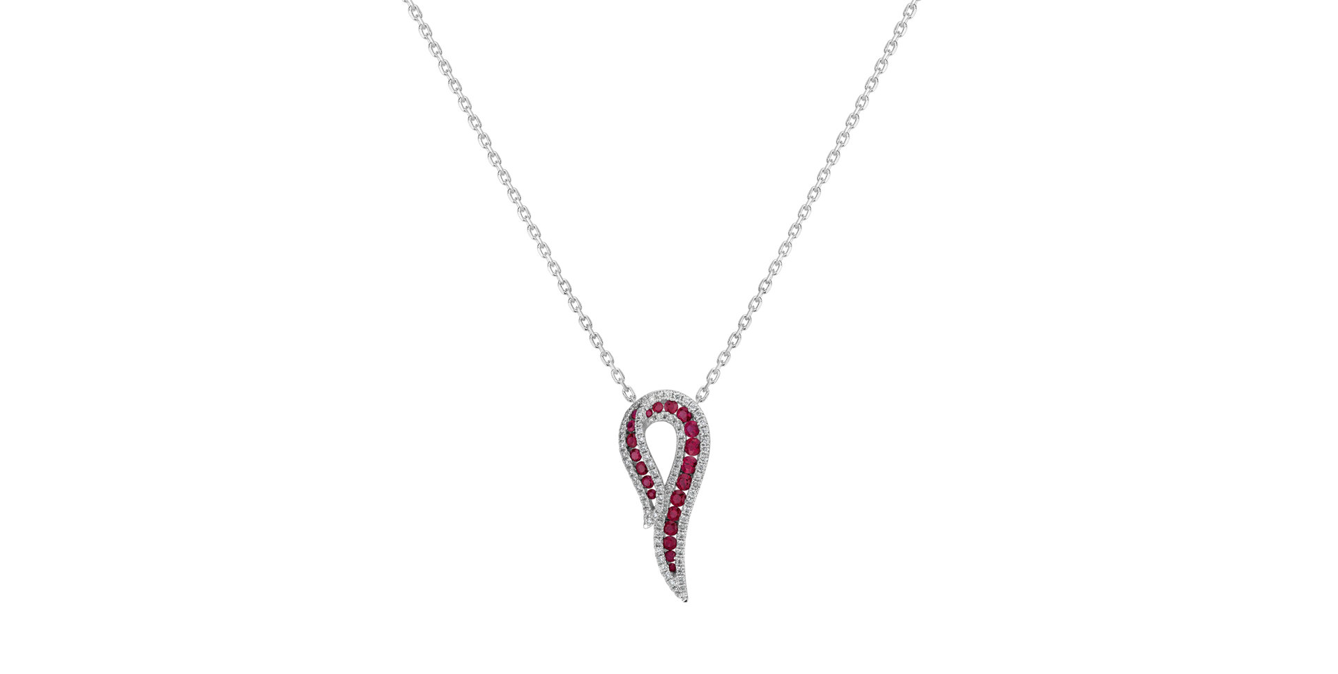 Diamond pendant with Ruby Loop o Love