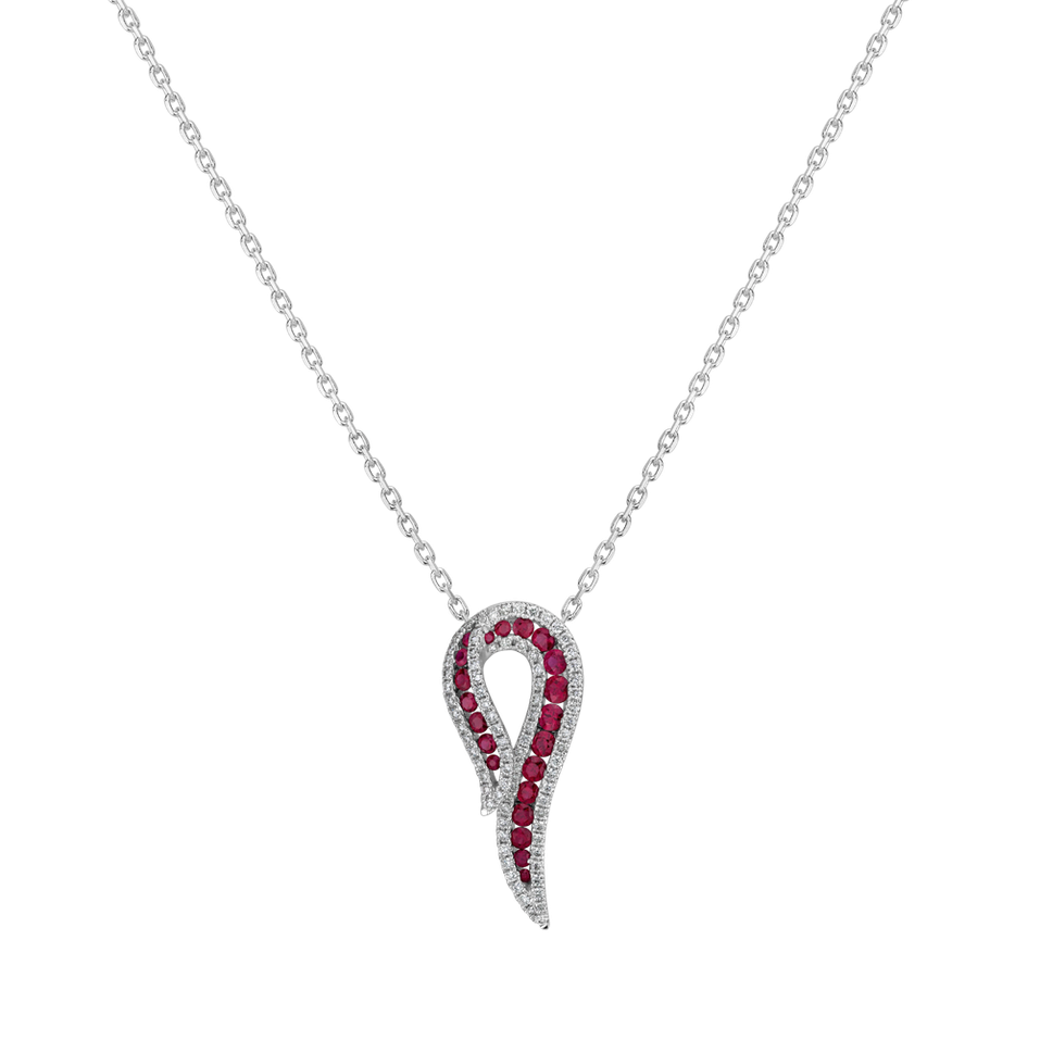 Diamond pendant with Ruby Loop o Love