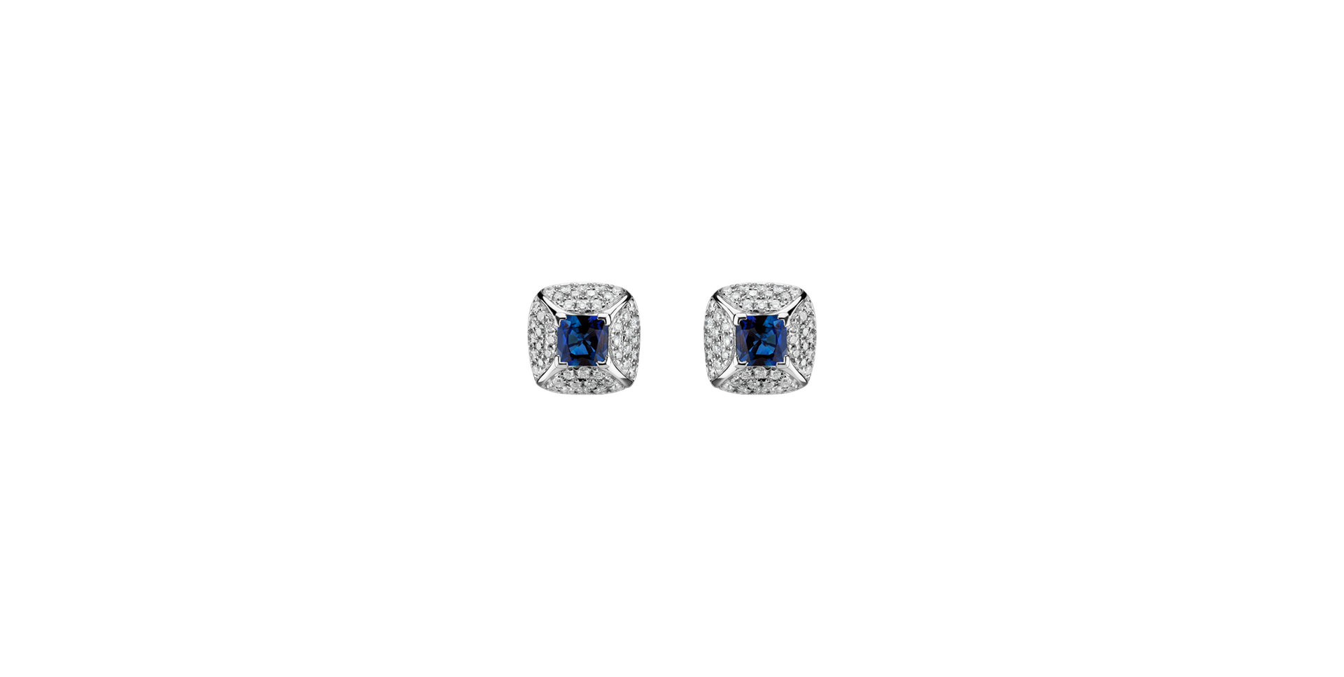 Diamond earrings with Sapphire Princess Nathalie
