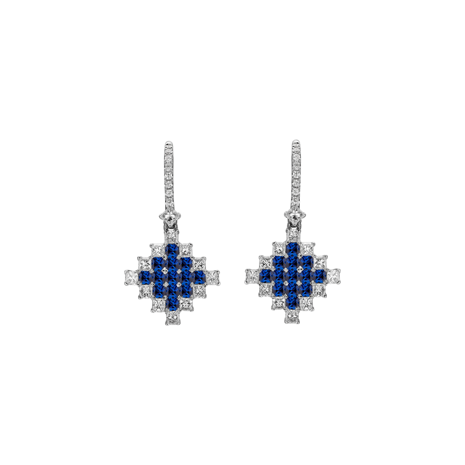 Diamond earrings and Sapphire Dazzling Mesh