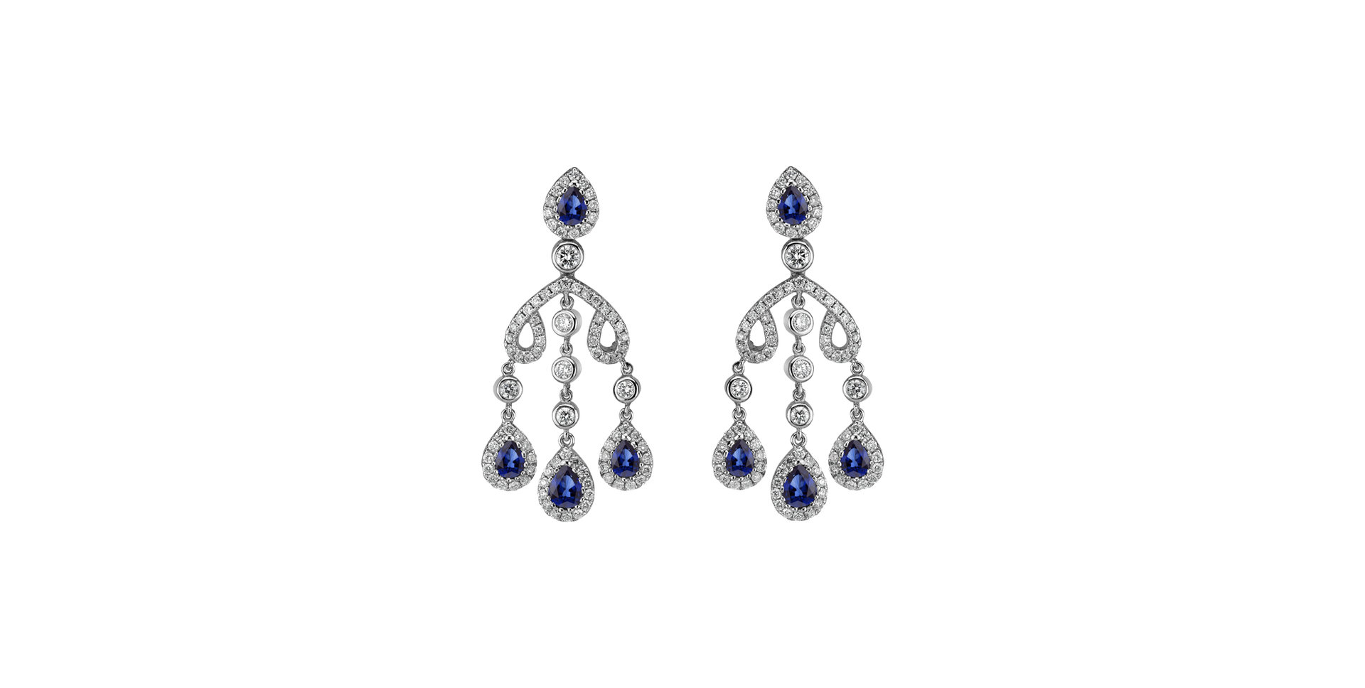 Diamond earrings and Sapphire Teagan