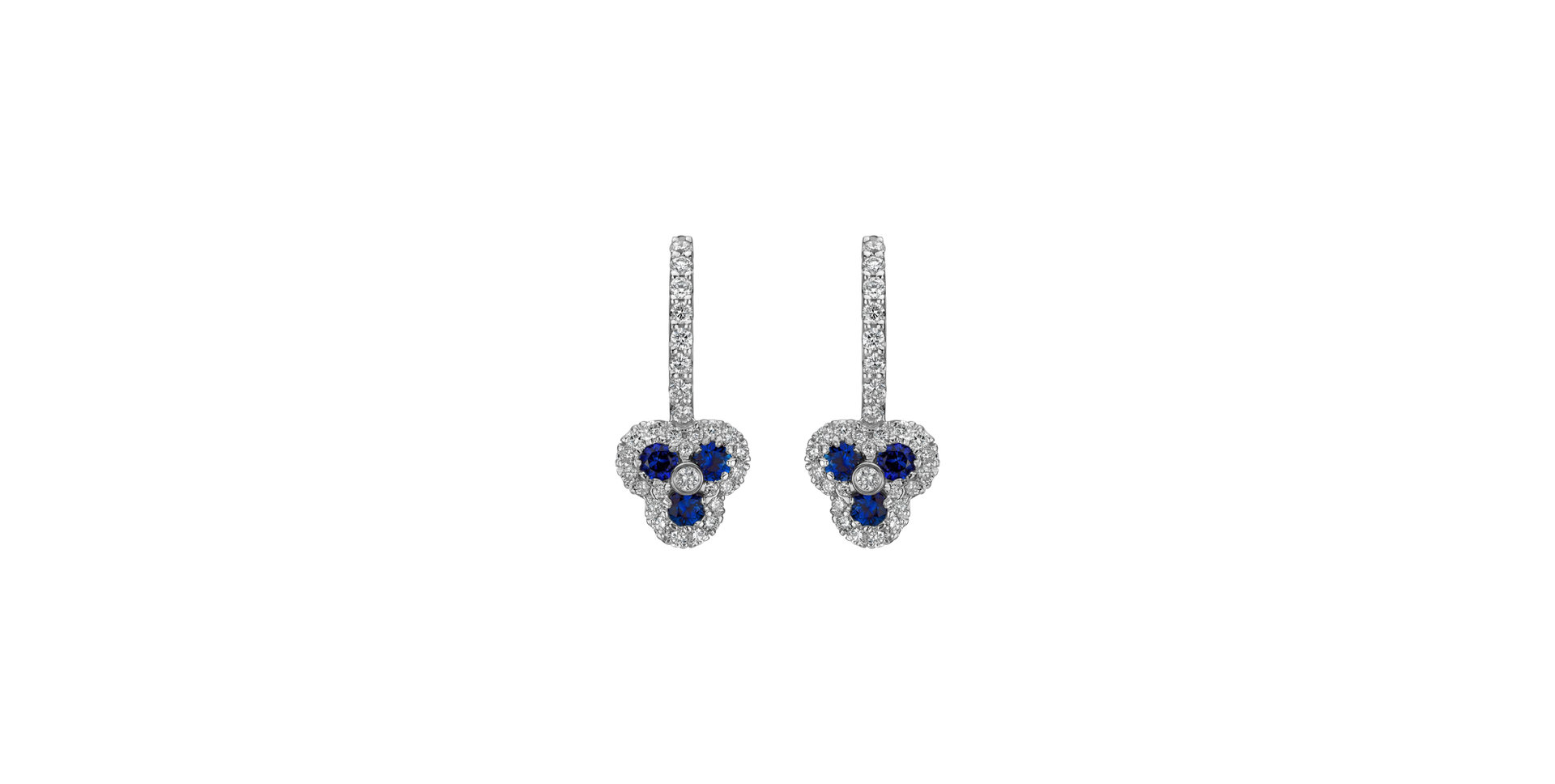 Diamond earrings and Sapphire Heavenly Kiss