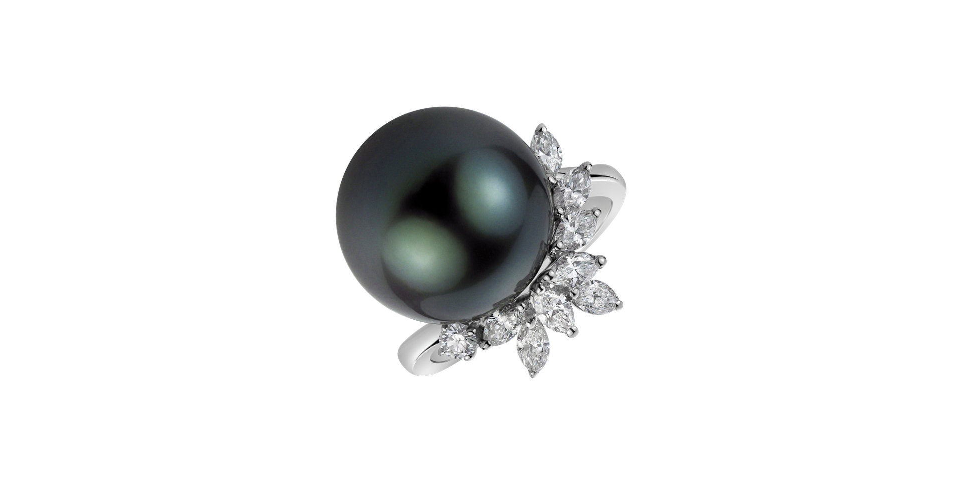 Diamond ring with Pearl Pearl Eminence