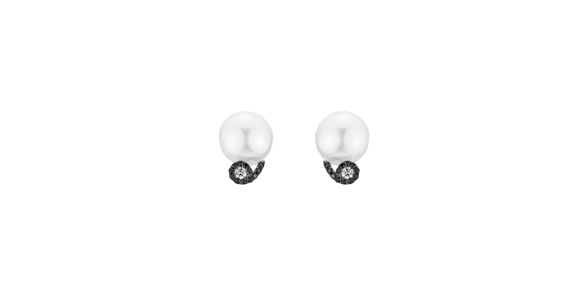 Diamond earrings with Pearl Mariselle