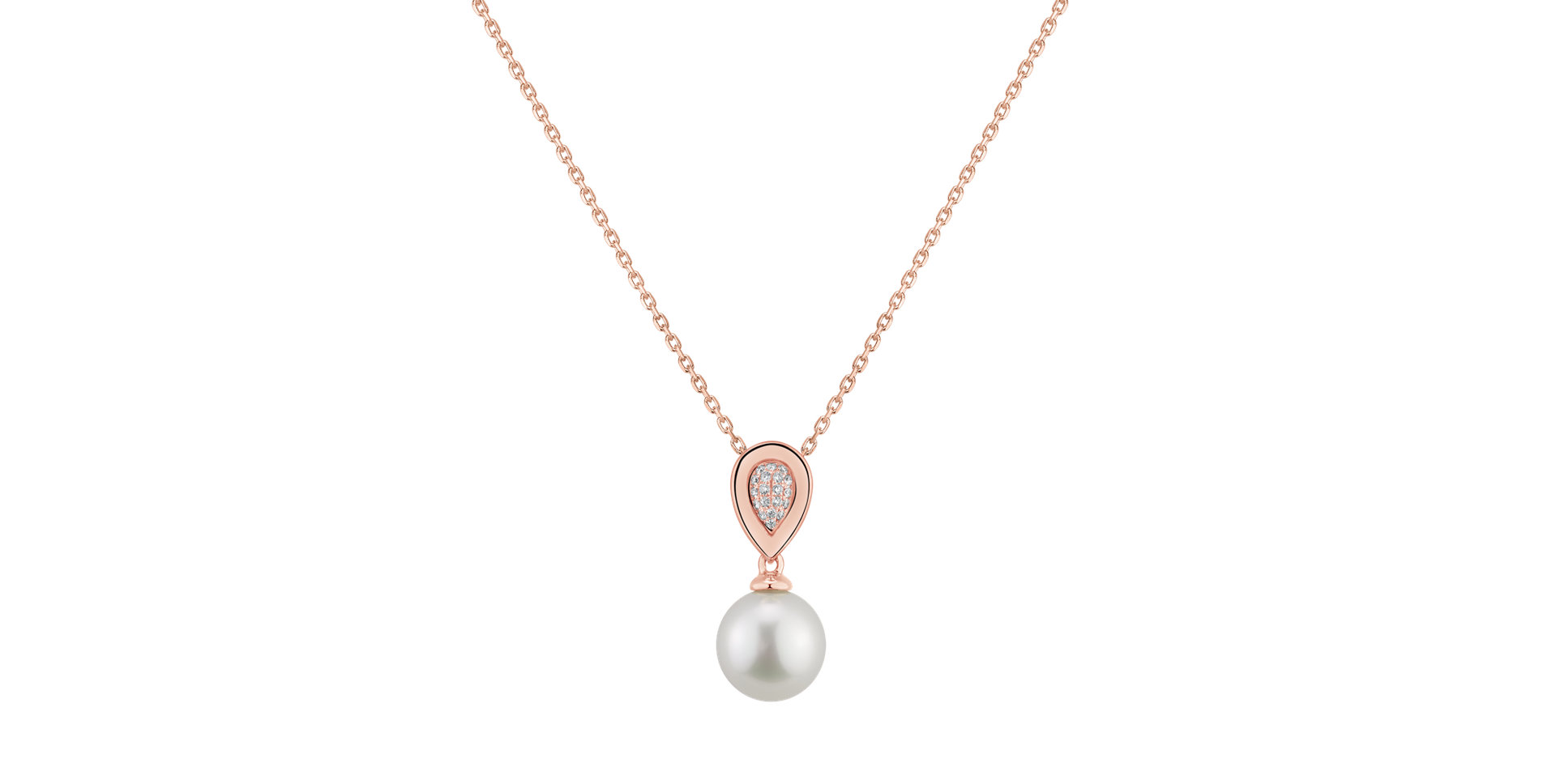 Diamond pendant with Pearl Arrieme