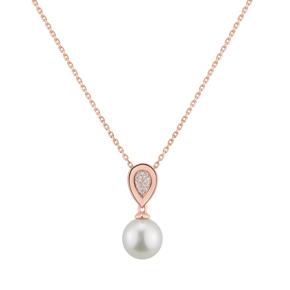 Diamond pendant with Pearl Arrieme