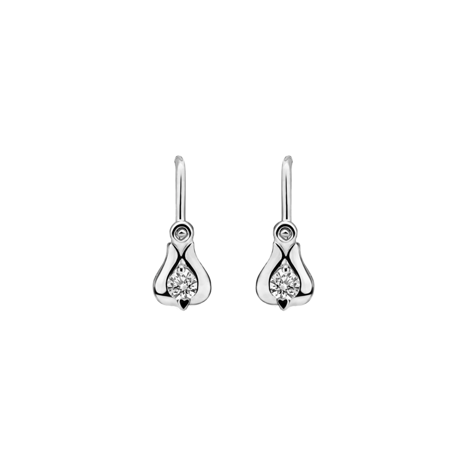 Children's diamond earrings Open Flower