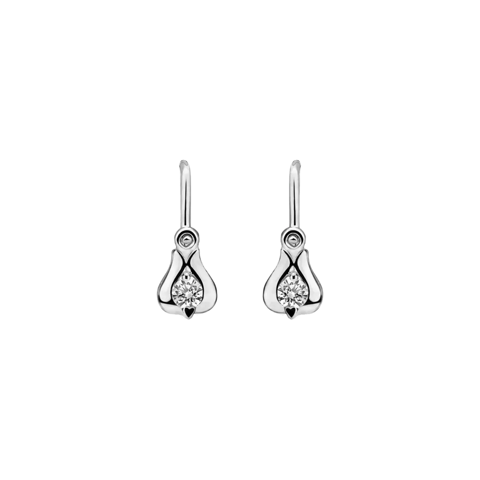 Children's diamond earrings Open Flower