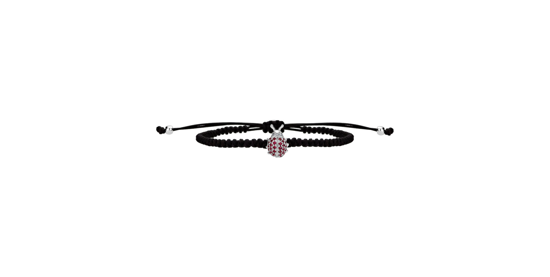 Diamond bracelet with Ruby Shamballa Beetle