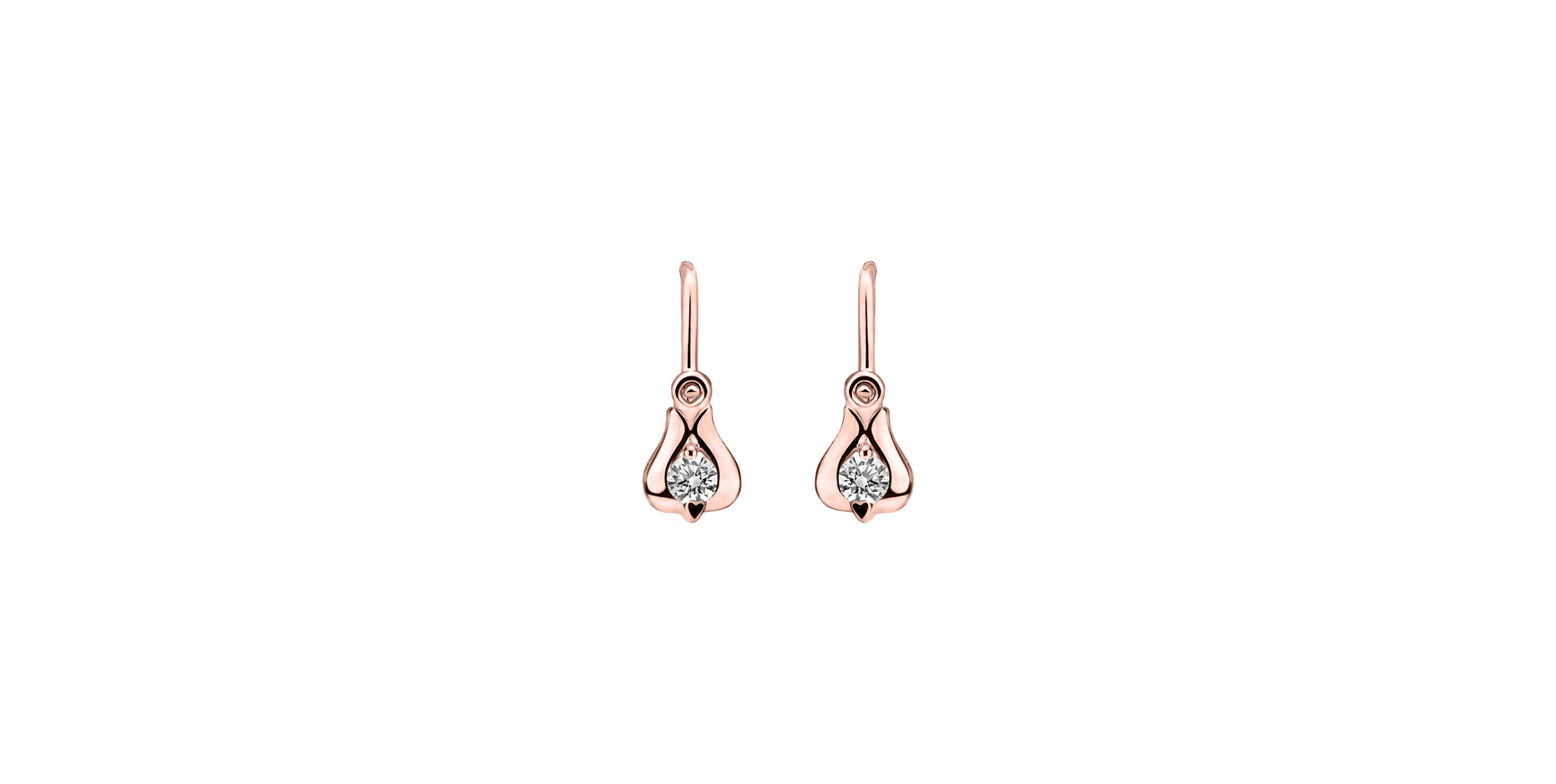 Children's diamond earrings Open Flower