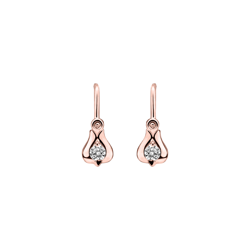 Children's diamond earrings Open Flower