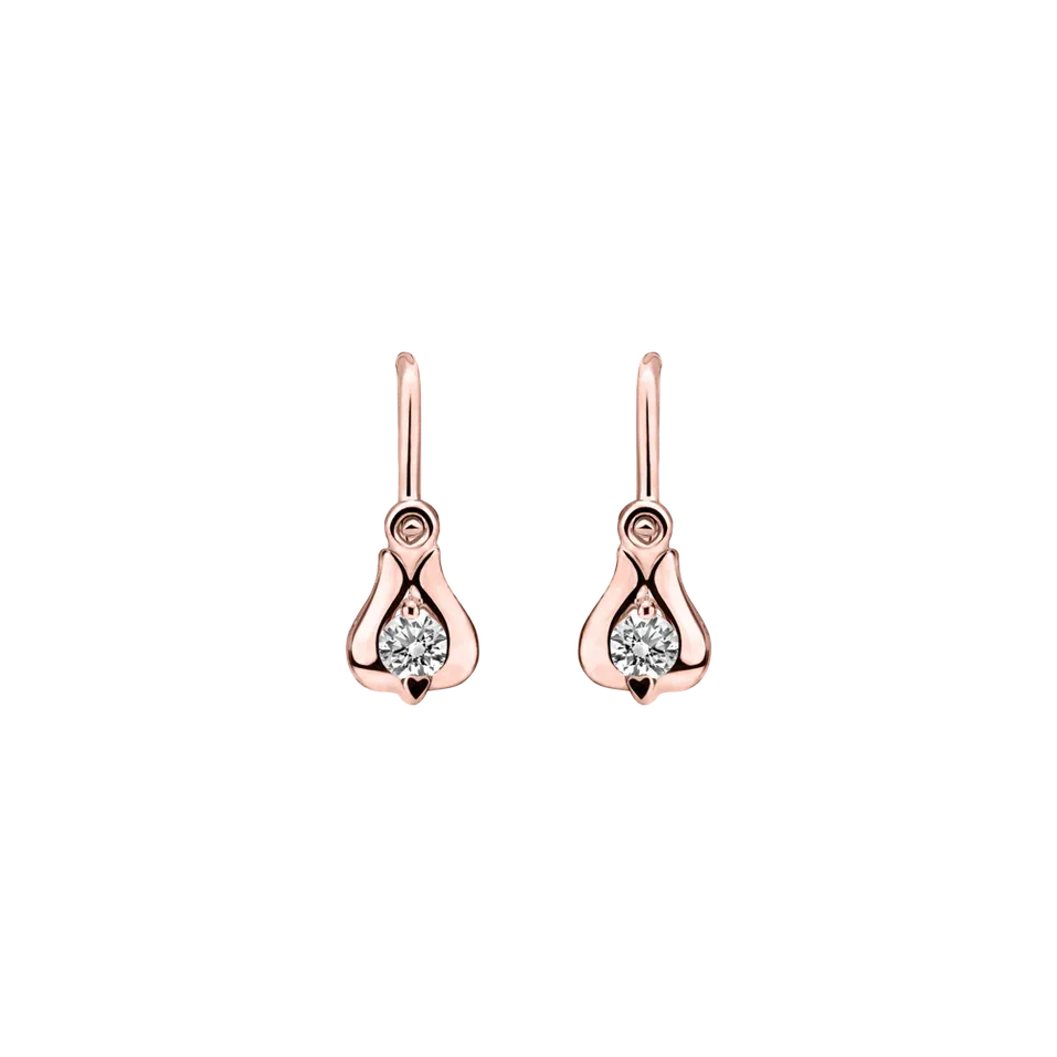Children's diamond earrings Open Flower