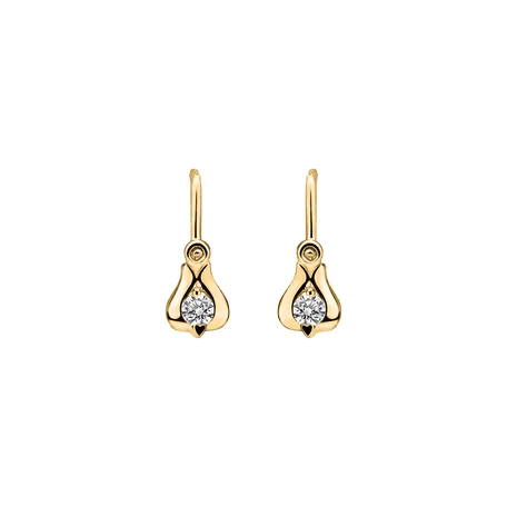 Children's diamond earrings Open Flower