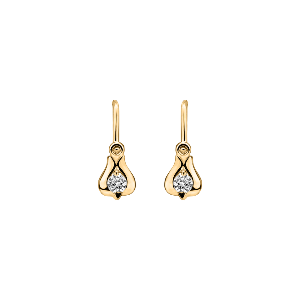 Children's diamond earrings Open Flower