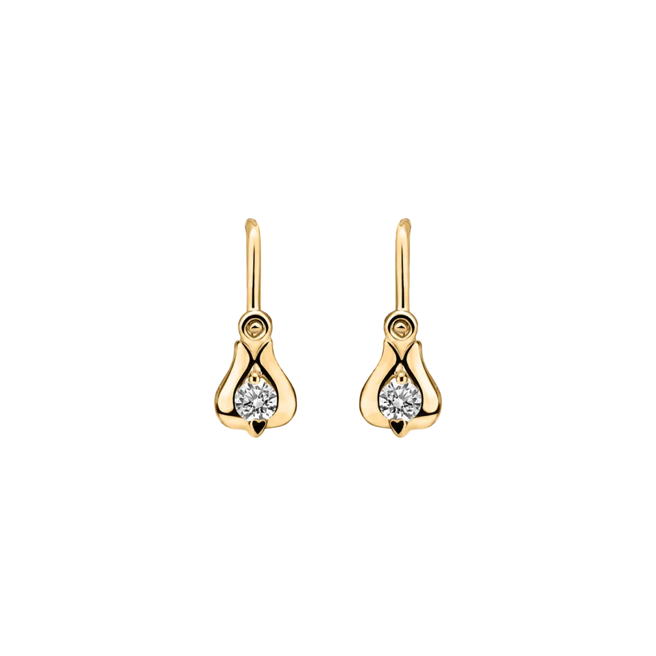 Children's diamond earrings Open Flower