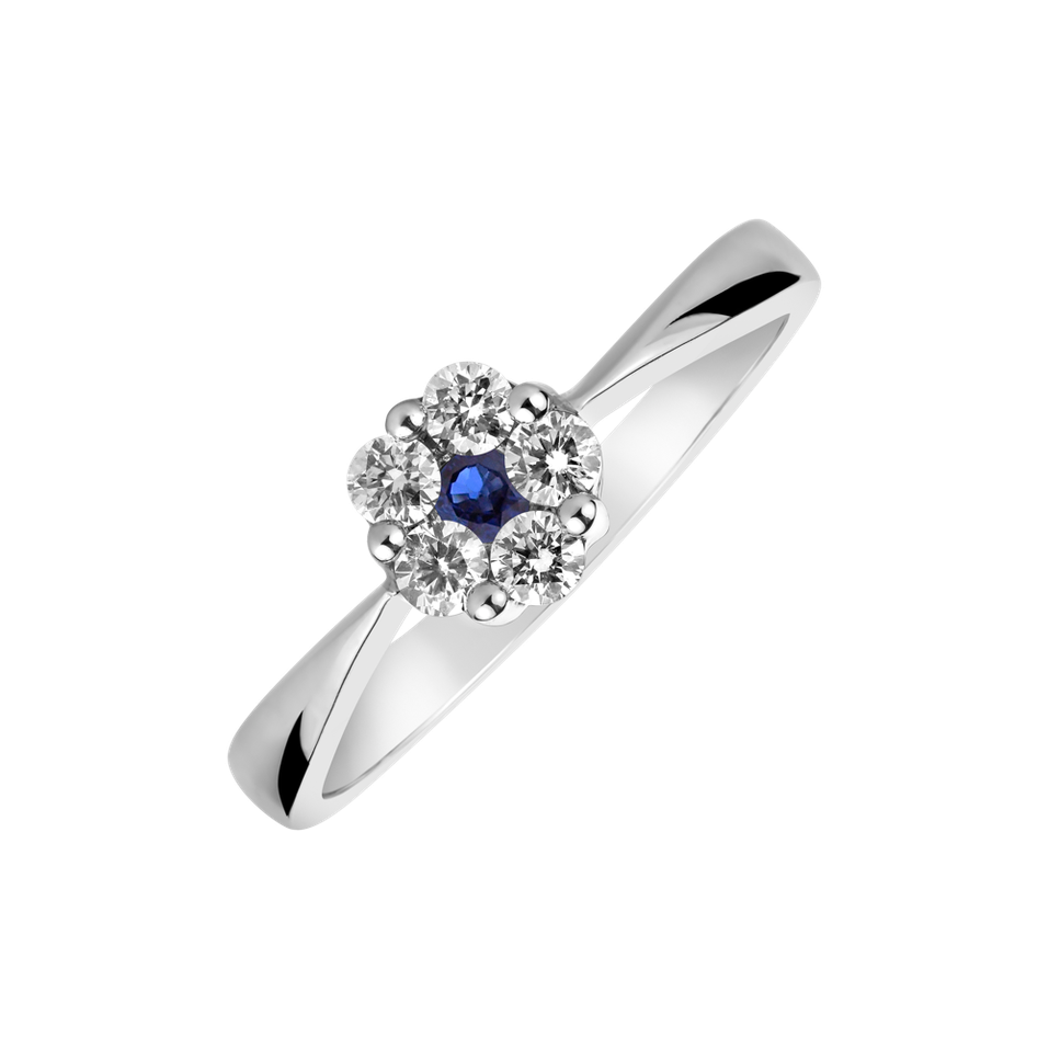 Diamond ring with Sapphire Midnight Fantasy