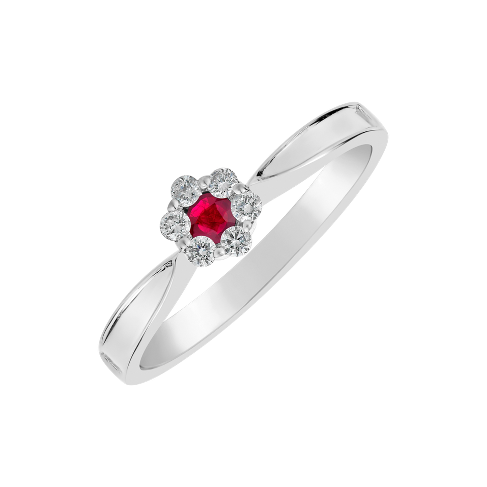 Diamond ring with Ruby Fairy Dream