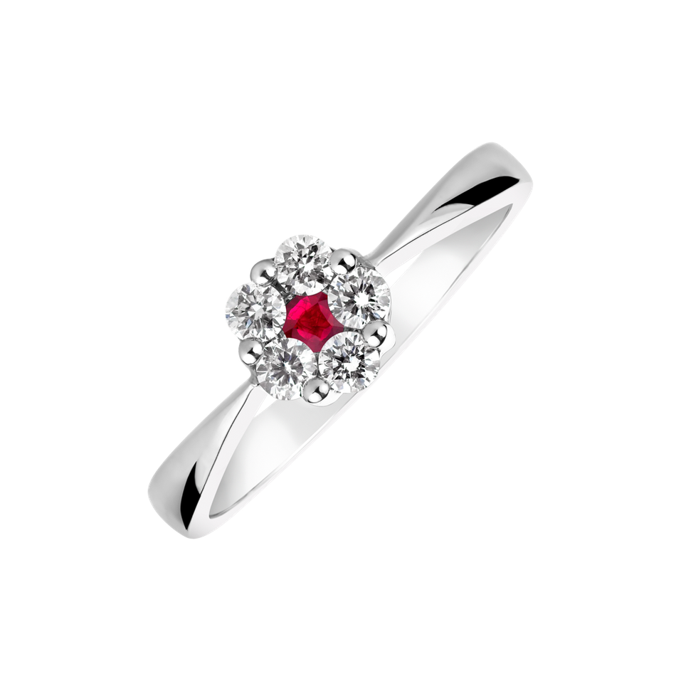 Diamond ring with Ruby Midnight Fantasy