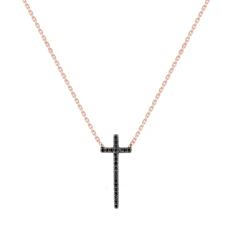 Diamond necklace Black Cross