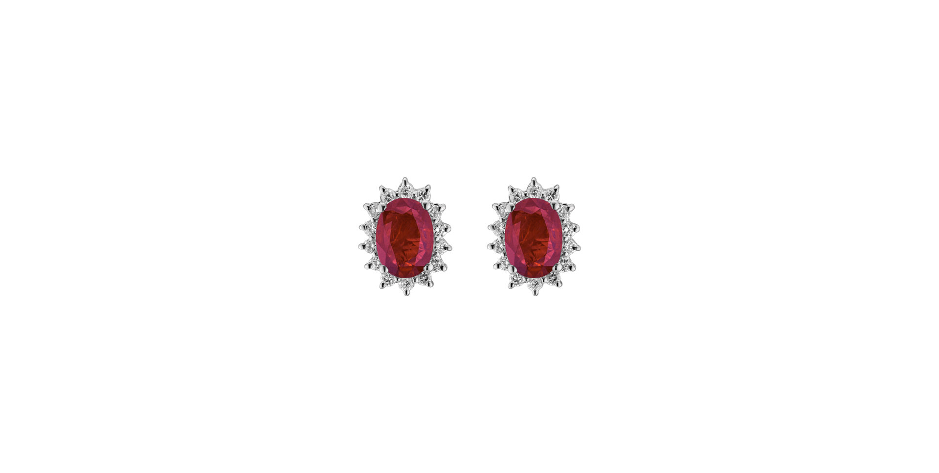 Diamond earrings with Ruby Red Stars