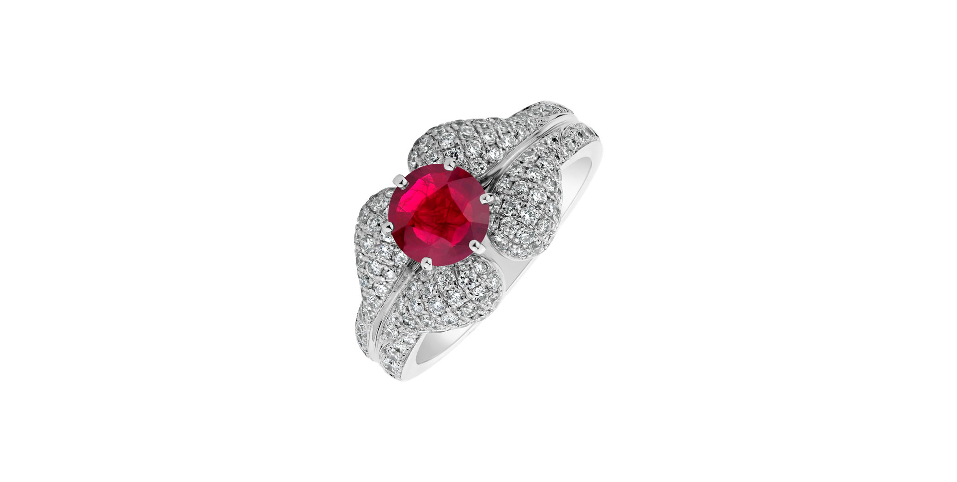 Diamond ring with Ruby Hawai Passion